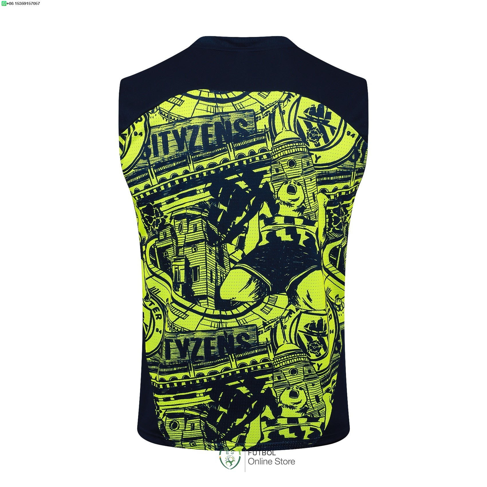 Entrenamiento Sin Mangas Manchester City 24/2025 Azul Marino Verde