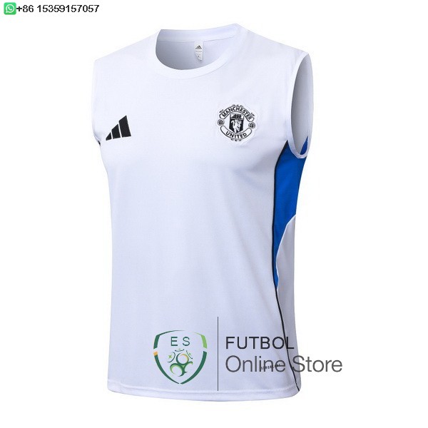 Entrenamiento Sin Mangas Manchester United 25/2026 Blanco Azul