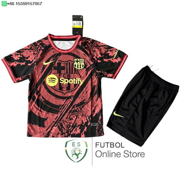 Especial Conjunto De Ninos Barcelona 25/2026 Naranja Negro