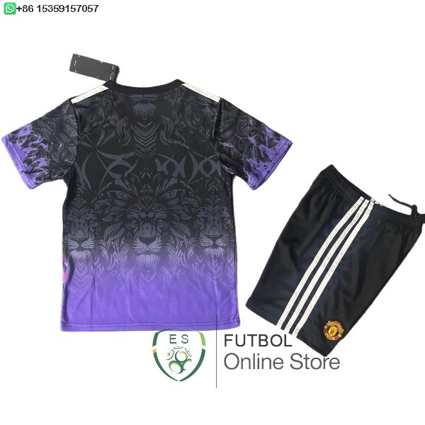 Especial Conjunto De Ninos Manchester United 25/2026 Purpura Negro