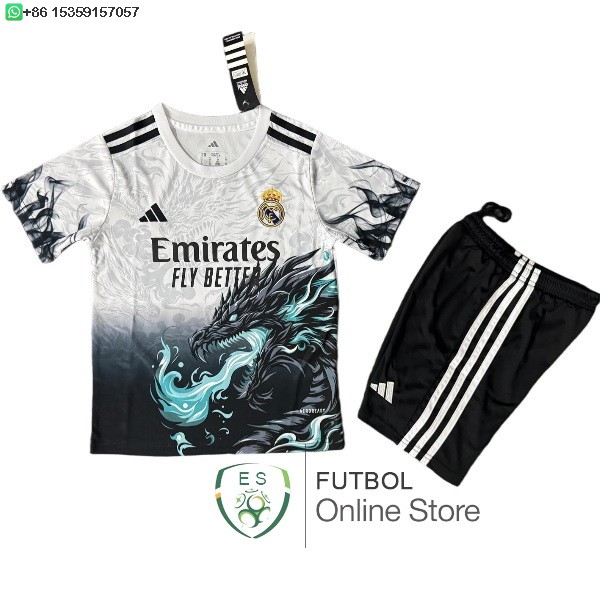 Especial Conjunto De Ninos Real Madrid 25/2026 Blanco I Negro