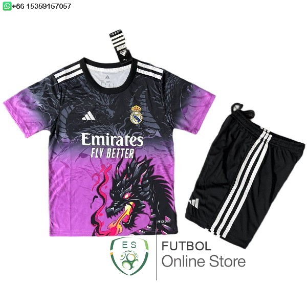 Especial Conjunto De Ninos Real Madrid 25/2026 Purpura Negro