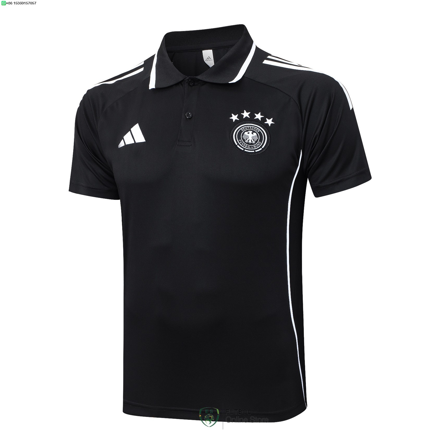 Polo Alemania 2025 Negro Blanco