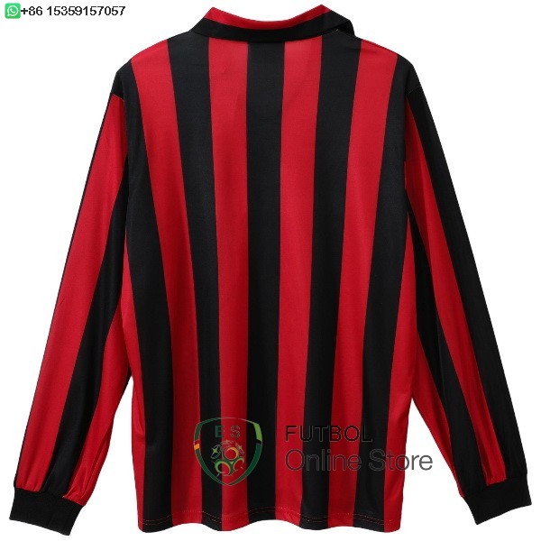 Retro Camiseta Manga Larga AC Milan 1988 1989 Primera