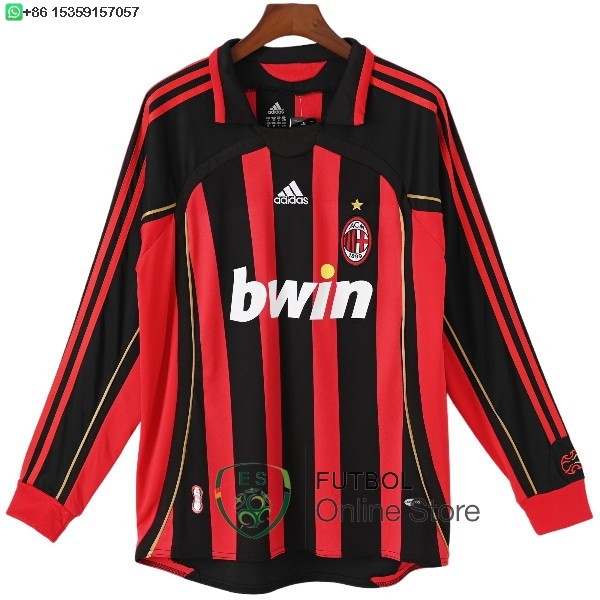 Retro Camiseta Manga Larga AC Milan 2006 2007 Primera