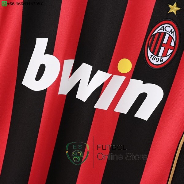 Retro Camiseta Manga Larga AC Milan 2006 2007 Primera