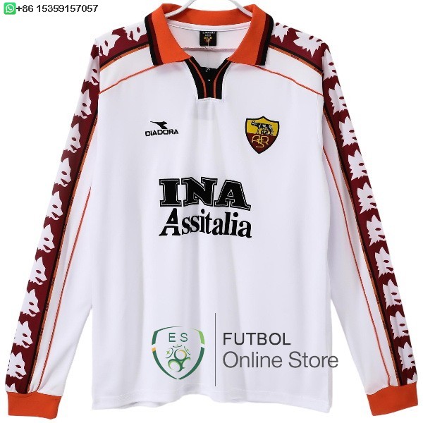 Retro Camiseta Manga Larga As Roma 1998 1999 Segunda Retro Camiseta Manga Larga As Roma 1998 1999 Segunda