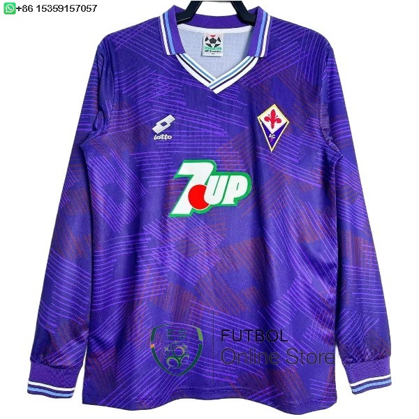 Retro Camiseta Manga Larga Fiorentina 1992 1993 Primera Retro Camiseta Manga Larga Fiorentina 1992 1993 Primera