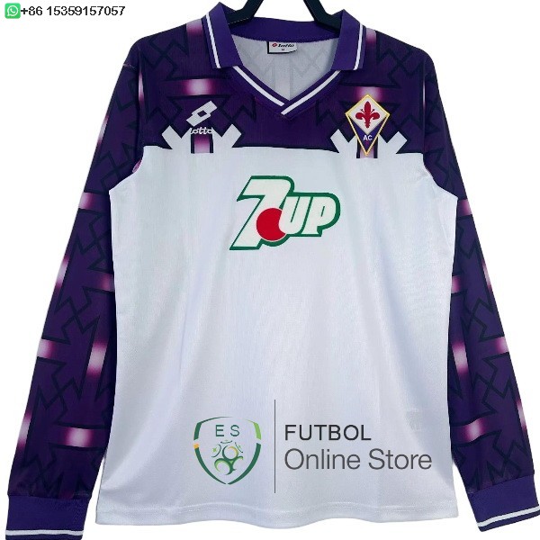 Retro Camiseta Manga Larga Fiorentina 1992 1993 Segunda Retro Camiseta Manga Larga Fiorentina 1992 1993 Segunda