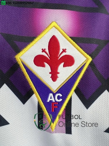 Retro Camiseta Manga Larga Fiorentina 1992 1993 Segunda