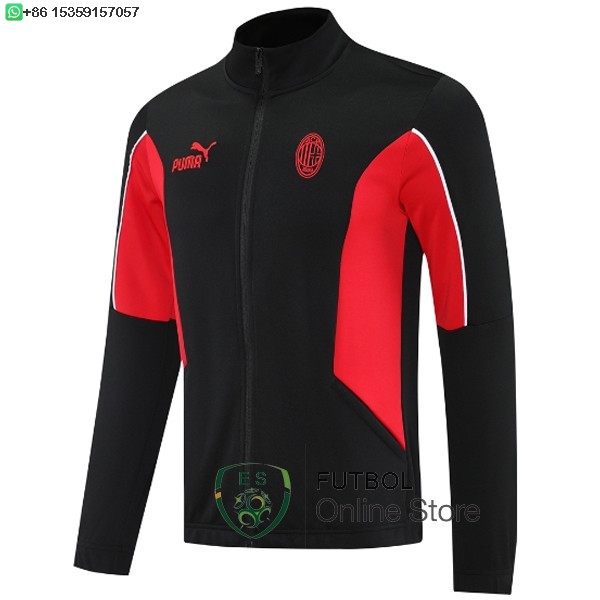 Ropa Deportiva Con Cremallera Larga AC Milan 25/2026 Negro Rojo