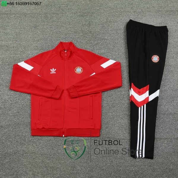 Ropa Deportiva Con Cremallera Larga Bayern Munich 24/2025 Negro Rojo Blanco