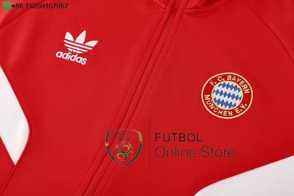 Ropa Deportiva Con Cremallera Larga Bayern Munich 24/2025 Rojo Blanco