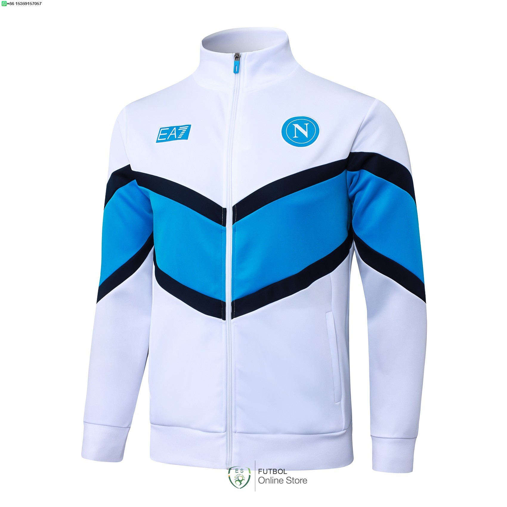 Ropa Deportiva Con Cremallera Larga Napoli 25/2026 Blanco I Azul