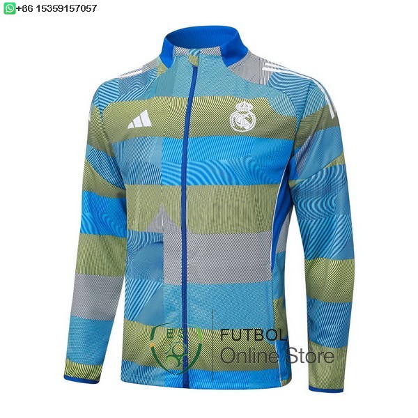 Ropa Deportiva Con Cremallera Larga Real Madrid 25/2026 Azul Amarillo