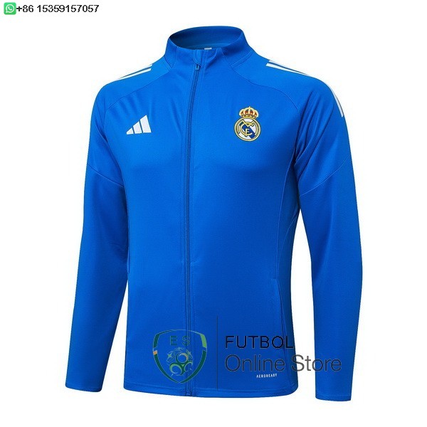 Ropa Deportiva Con Cremallera Larga Real Madrid 25/2026 Azul Blanco