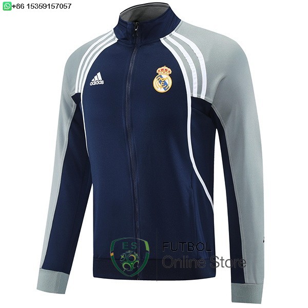 Ropa Deportiva Con Cremallera Larga Real Madrid 25/2026 Azul Marino Gris Ropa Deportiva Con Cremallera Larga Real Madrid 25/2026 Azul Marino Gris