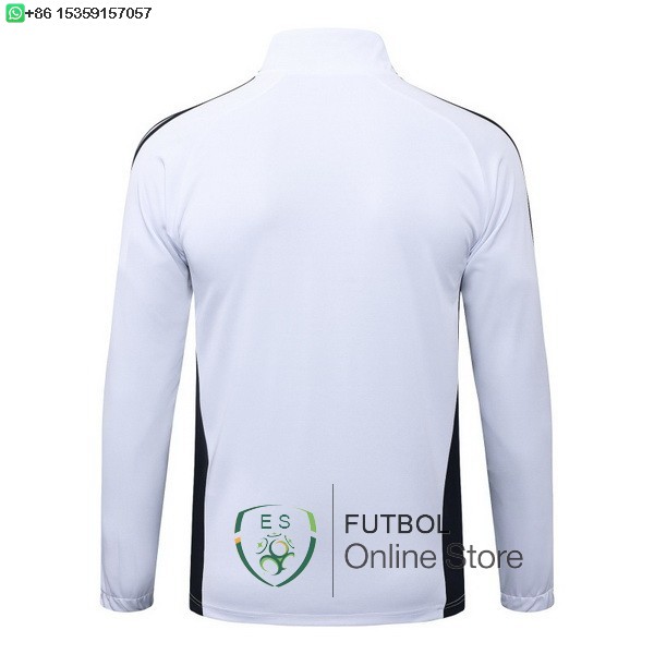 Ropa Deportiva Con Cremallera Larga Real Madrid 25/2026 Blanco Negro Verde
