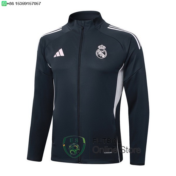 Ropa Deportiva Con Cremallera Larga Real Madrid 25/2026 Gris Marino
