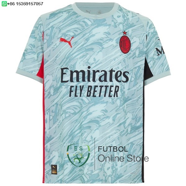 Tailandia Camiseta AC Milan 25/2026 Portero Azul Verde