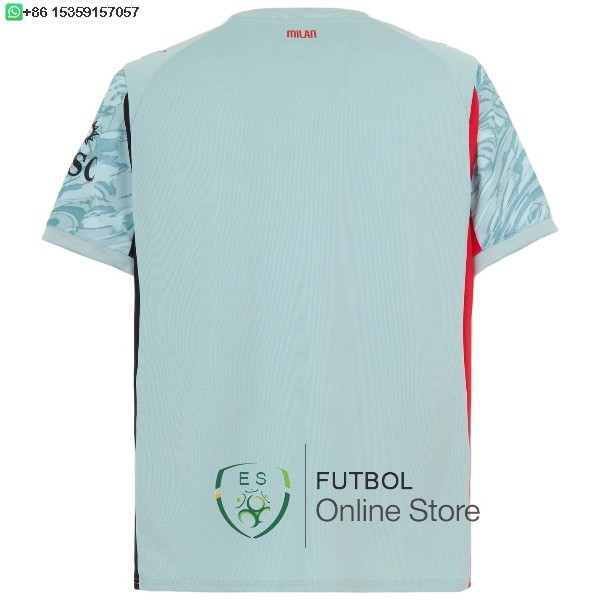 Tailandia Camiseta AC Milan 25/2026 Portero Azul Verde
