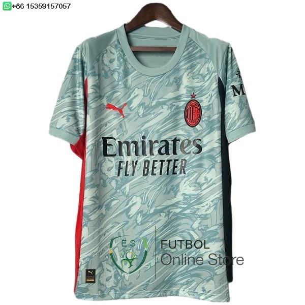 Tailandia Camiseta AC Milan 25/2026 Portero Azul Verde