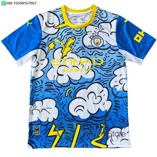 Tailandia Camiseta Manchester City 25/2026 Especial Azul Blanco