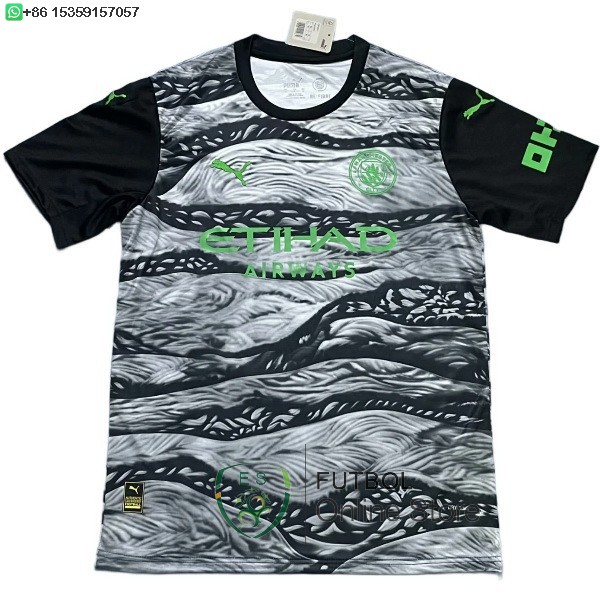 Tailandia Camiseta Manchester City 25/2026 Especial Negro Gris Verde