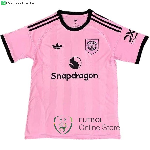 Tailandia Camiseta Manchester United 25/2026 Portero Rosa