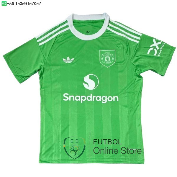 Tailandia Camiseta Manchester United 25/2026 Portero Verde Blanco
