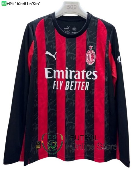 Tailandia Camiseta Manga Larga AC Milan 25/2026 Primera