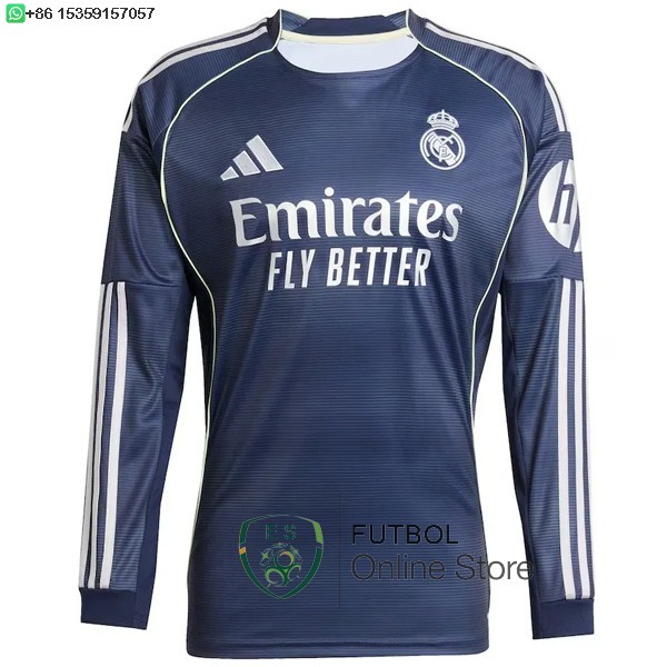 Tailandia Camiseta Real Madrid 25/2026 ML Segunda Tailandia Camiseta Real Madrid 25/2026 ML Segunda